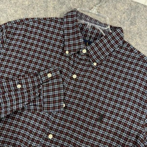 Ralph Lauren Langarm Hemd mit Knopfleiste schwarz royalblau rot kariert Large.  - Bild 1 von 7