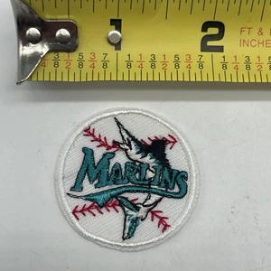 Vintage MLB Florida Marlins Baseball Patch 1.5” Round Circle Logo Cut Iron On - Picture 1 of 4