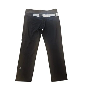 Lululemon Reversible Black Cropped Yoga Pants Foldover Waist Size 4 - Imagen 1 de 7