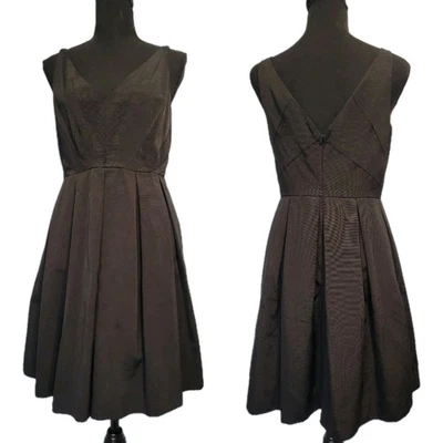 Vestido negro pequeño plisado cuello en V Z Spoke by Zac Posen talla 4 Foto 1 de 4