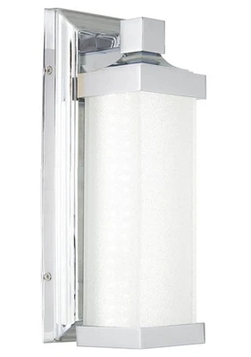 Minka Lavery 5501-L хром 13 дюймов в высоту интегрированное светодиодное настенное бра со стеклянным абажуром - Изображение 1 из 4