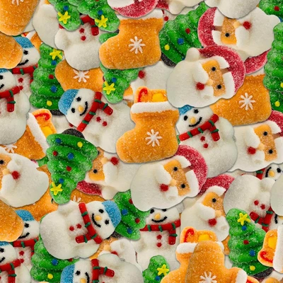 Christmas Theme 2.2 Lbs Approximately 80 Pieces Soft Marshmallow Candy Individua - Image 1 of 4