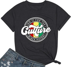 Juneteenth Shirts Women Do It for The Culture Black History Large, Deepgrey-1  - Picture 1 of 5