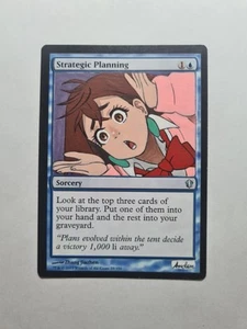 STRATEGIC PLAN MOMO AYASE DANDADAN MAGIC GATHERING ALTERED ART HAND PAINT DEMIAN - Picture 1 of 12