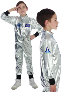 Childrens Boys Astronaut Spaceman NASA Uniform Fancy Dress Outfit Costume - Picture 1 of 4
