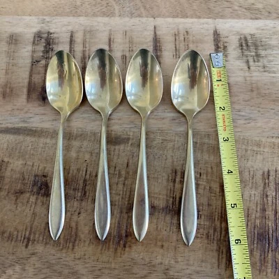 Vintage Dirigold Dirilyte Goldware Regal Flatware Silverware SET of 4 Teaspoons - Image 1 of 4