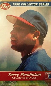 1992 Post Collectors Series Card Terry Pendleton #22, Atlanta Braves - Imagen 1 de 1