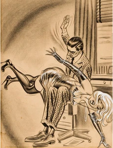 Stampa fotografica Bill Ward illustrazione vintage arte una sculacciata 14 x 11 - Foto 1 di 1