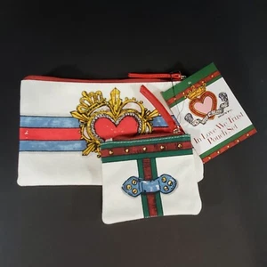 Brighton In Love We Trust Beutel Canvas Reißverschluss Schmuck Make-up 2 Stück Set Neu - Bild 1 von 9