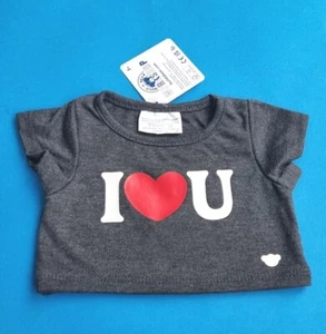 Build A Bear I Love You T Shirt Grey BNWT Boys Girls Clothes - Picture 1 of 8