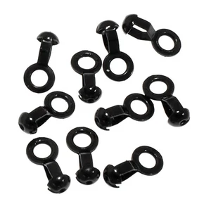10 Black Ball Chain #6 Lamp/Fan Pull Loop Connectors, "A" Coupling - Picture 1 of 3