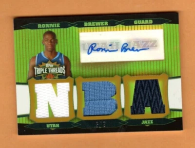 2007 Topps Triple Threads Ronnie Brewer Auto - Jersey 5/9, Near Mint Condition! - Image 1 of 2