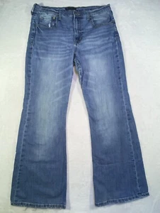 Aeropostale Jeans Womens 14 High Rise Flare Light Wash Stretch Distressed - Picture 1 of 22