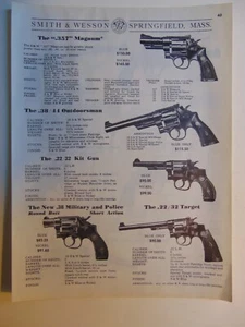 1951 SMITH & WESSON Revolvers pagina catalogo pubblicità stampa d'epoca - Foto 1 di 1