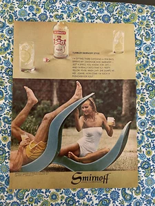 Vintage 1980 Smirnoff Vodka Print Ad Woman White Bathing Suit - Bild 1 von 7
