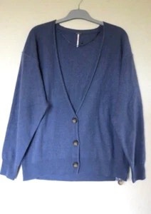 New Free People Relaxed 100% Cashmere Cardigan Sz XS fit UK 8 10 12 - Picture 1 of 5