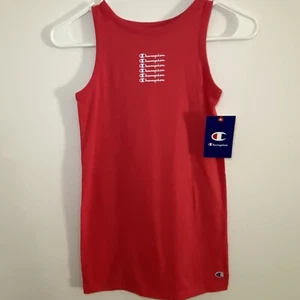 NEW—Champion Girl's Sleeveless Red Tank Dress Logo Script, Medium (Size 6), - Picture 1 of 4