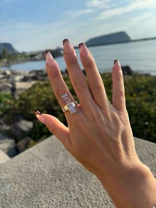 Anello in Argento 925 Madreperla Rosa - Foto 1 di 3