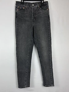 Levi's Wedgie Skinny Jeans Womens Sz W28 L26 Ankle Faded Black High Rise Denim - Picture 1 of 5