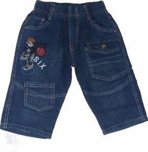 Boys Jeans Blue Sport Skater Embroidery Cropped Summer Holiday Denim Jeans.2-14y