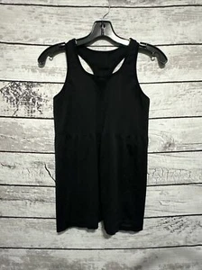 Patagonia Seamless Black Racer Back Built in Bra Common Threads Tank Top Sz L - Picture 1 of 3