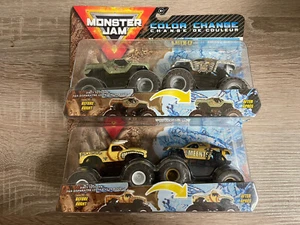 Monster Jam Color Change Meents/Bulldozer & Max-D/Soldier Fortune 2-pack Lot 2 - Picture 1 of 5