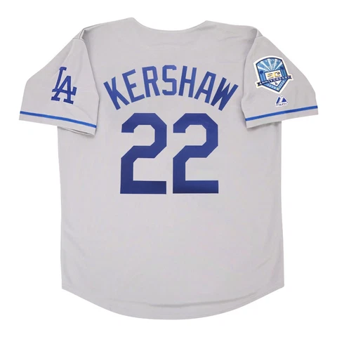Clayton Kershaw 2008 Los Angeles Dodgers Road 50th Anniv. Men's Jersey (S-3XL) Cover