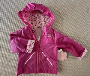 Rain Coat Windbreaker Pink Hooded Size 18 Mo. Baby Girl New With Tags NWT - Picture 1 of 7