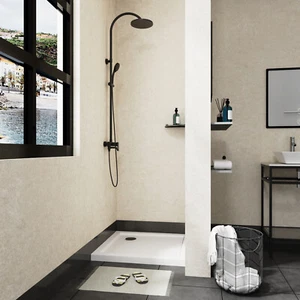 Base de ducha de un solo umbral 32"x32" en base de ducha de drenaje de esquina blanca - Imagen 1 de 16