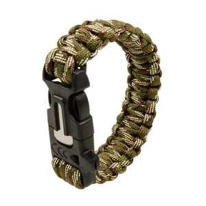 Paracord Survival Armband + Feuerstein Feuerstarter & Pfeife f/ Wandern Camping-Camo - Bild 1 von 3