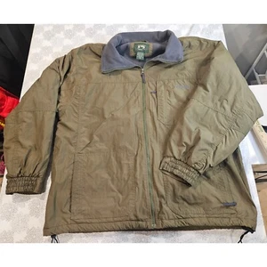 Cabelas Stillwater Supply Co Fleece Lined Jacket Full Zip Outdoor Olive Coat 2XL - Picture 1 of 6