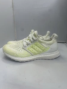 Adidas Ultraboost Mens 5 Running Sneakers White / Neon Yellow Low Top B43506 - Picture 1 of 9