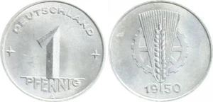 DDR 1 Pfennig 1950 A Prachtexemplar-Stempelglanz (3) - Bild 1 von 1
