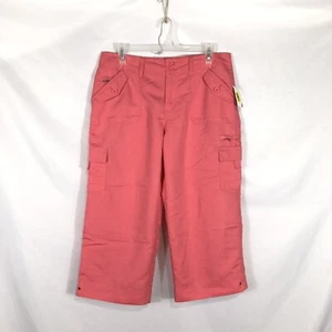 Caribbean Joe NWT Womens Petite Size 10P Coral Pink Mid-Rise Chino Capri Pants - Picture 1 of 2