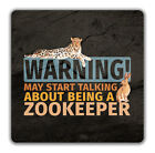 Warning Zookeeper 2 Pack Drinks Coasters Love Animals Wildlife Pets Zoo -9cmx9cm