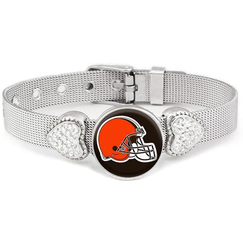Cleveland Browns Women's Adjustable Silver Bracelet Jewelry Gift D26 Cover