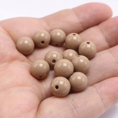 Cuentas redondas acrílicas color chicle 100/200 piezas bola lisa 10 mm (3/8") artesanía para niños Foto 1 de 4