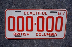 Columbia Británica 1967 Canadá muestra matrícula - Imagen 1 de 4