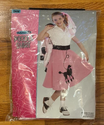 Fabulosa Falda Caniche Rosa Años 50 Talla Niño USADA Disfraz Halloween EN Embalaje Foto 1 de 4