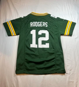 Aaron Rodgers Youth Size Medium Green Bay Packers Jersey Yellow #12 Football - Picture 1 of 19