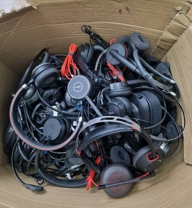 JOBLOT 55 X Various Plantronics/Jabra Wired USB, 3.5MM etc Headsets, Working - Picture 1 of 24