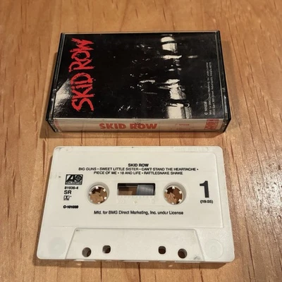 Skid Row s/t 1989 debut CASSETTE TAPE 1st US issue BMG motley crue metallica - Image 1 of 4