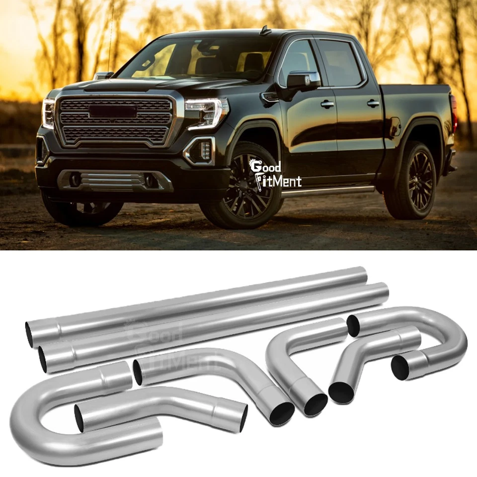 8Pcs 2.5" Straight Bend DIY Custom Mandrel Exhaust Pipe Kit For GMC Sierra 1500 - Изображение 1 из 4