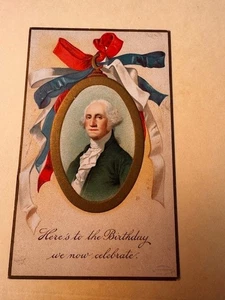 Postcard: Vintage, embossed George Washington Birthday, unposted, divided back - Picture 1 of 2