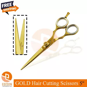 Professionelle Gold Barber Haarschneideschere 5" Salon Rasierer Schere - Bild 1 von 2
