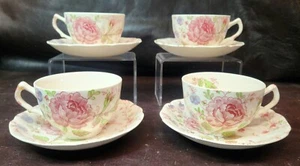 (4) Vintage Johnson Brothers Rose Chintz Teetassen & Untertassen, EUC, bezaubernd - Bild 1 von 8