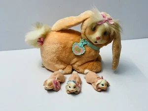 Rare Vintage 1992 Peach Bunny Surprise Plush Stuffed Animal Rabbit & 3 Babies - Picture 1 of 15