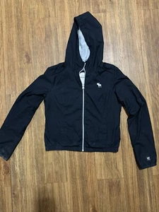 Kid's Black Abercrombie & Fitch Rain Coat/Windbreaker Size XL - Picture 1 of 2