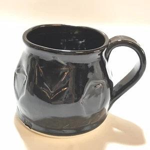 Hollow Mountain Kunstkeramik Tasse schwarz Handarbeit signiert 12 Oz - Bild 1 von 11