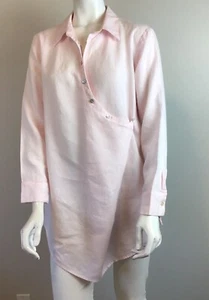 Comfy USA Linen Button Cross Tunic Top Pink M Blouse - Picture 1 of 7